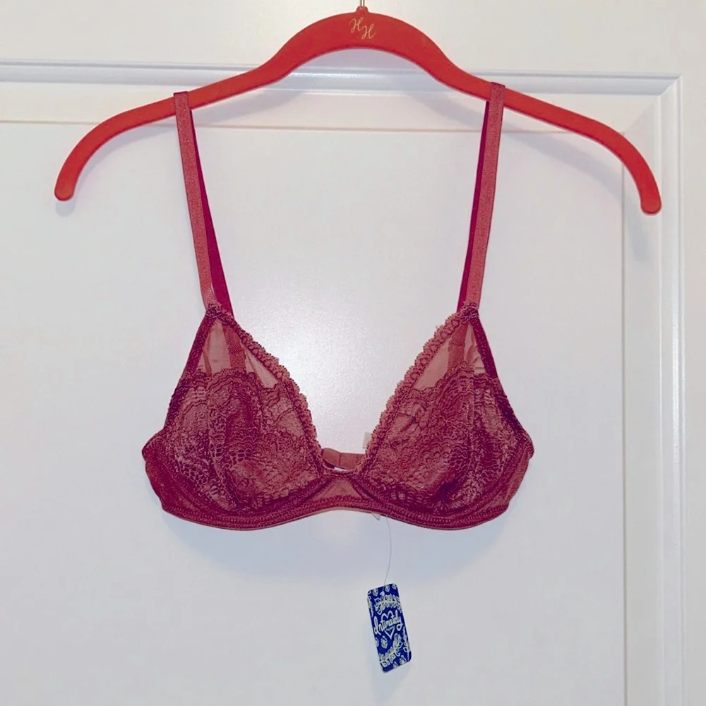 Free People copper sheer lace bra